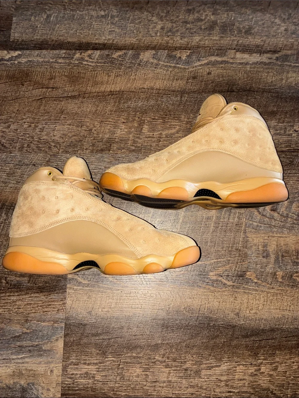 Wheat 13s Jordan Men’s Tan Suede High-Top Sneakers